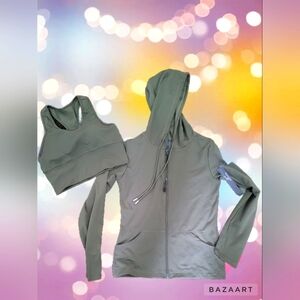 Zip-up Jacket with matching sports bra